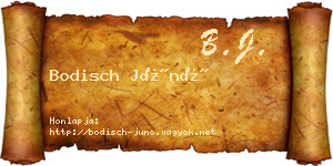 Bodisch Júnó névjegykártya